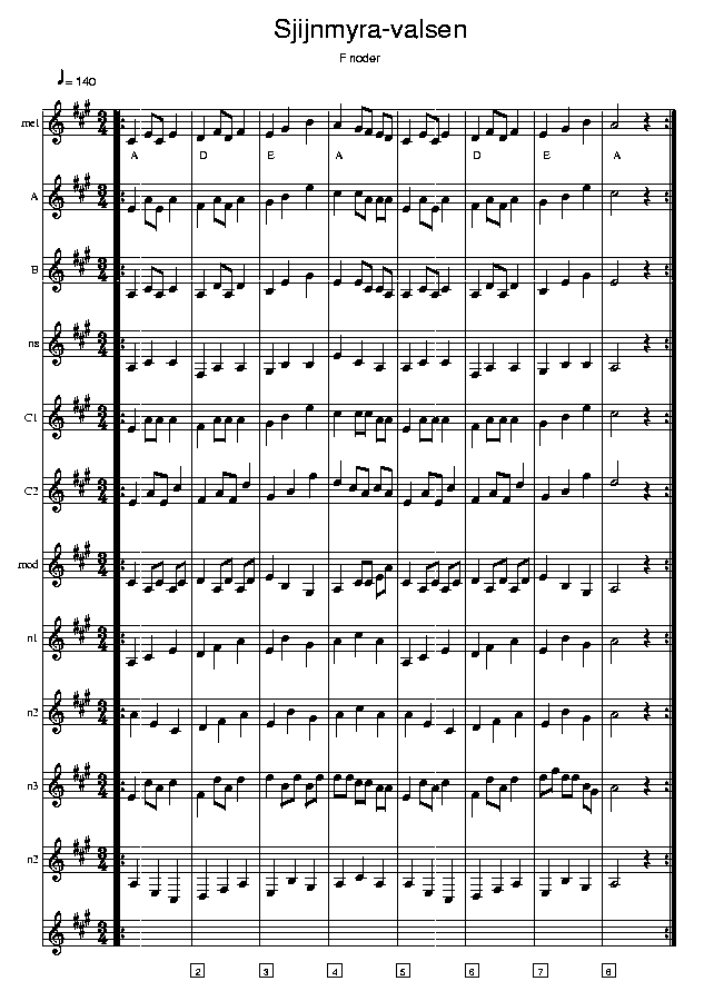 Sjijnmyravalsen music notes F1; CLICK TO MAIN PAGE