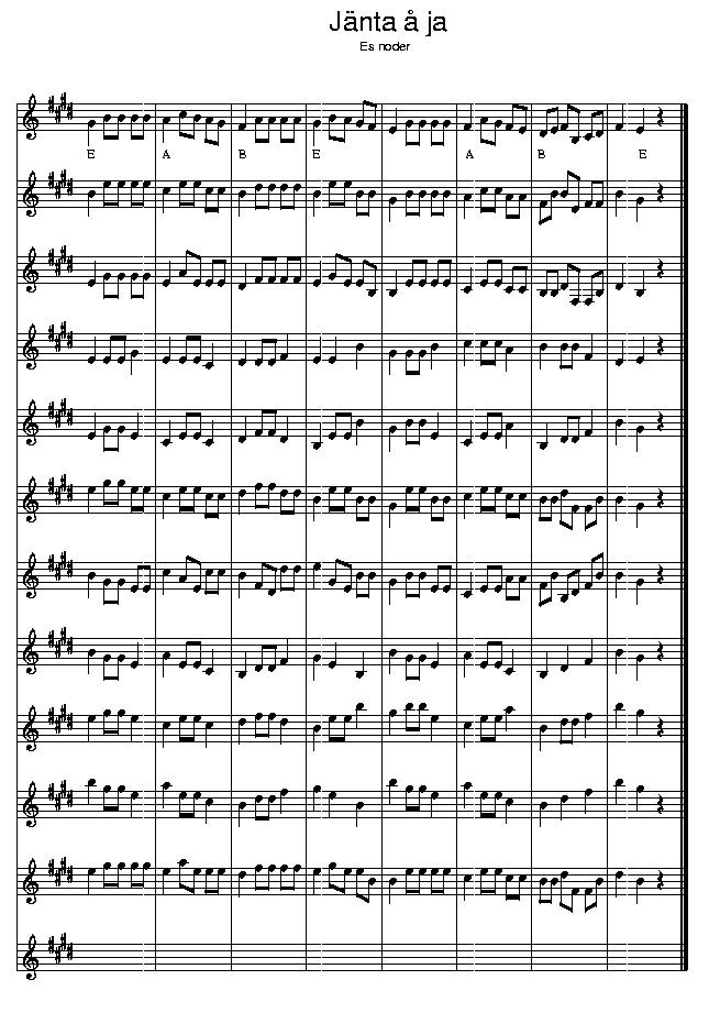 hambo, music notes Eb2; CLICK TO MAIN PAGE