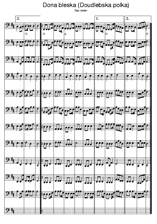 Doudlebska Polka, music notes bass2; CLICK TO MAIN PAGE